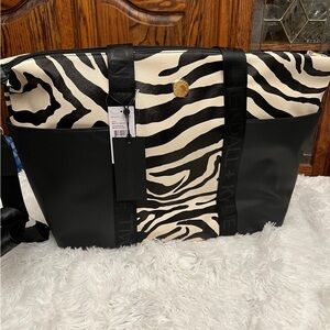 Kendall & Kylie Black and White Zebra Print Tote Bag